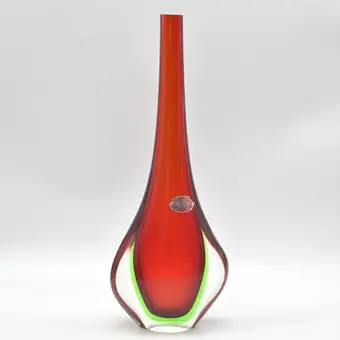 G.D. Furlan. Murano-designervase, studioglas, Sommerso, Italien, omkring 1960'erne
