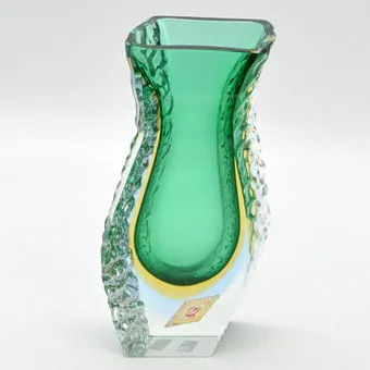 ALESSANDRO MANDRUZZATO。穆拉诺设计师花瓶，Vetri Molati，Bonora & C.，工作室玻璃，sommerso，结构表面，意大利，约1960年。
