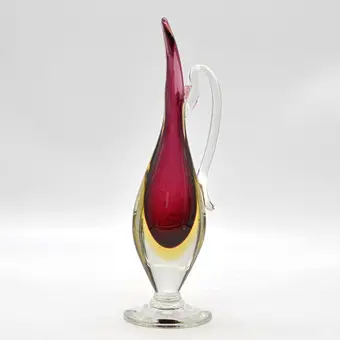 Flavio Poli. Til Seguso Vetri d'Arte, Murano designerkaraffel, studioglas, Sommerso, Italien, omkring 1950.