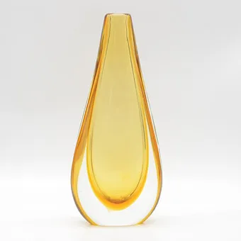 FLAVIO POLI。MURANO 设计师花瓶，STUDIOGLAS，SOMMERSO，意大利，约1950年。