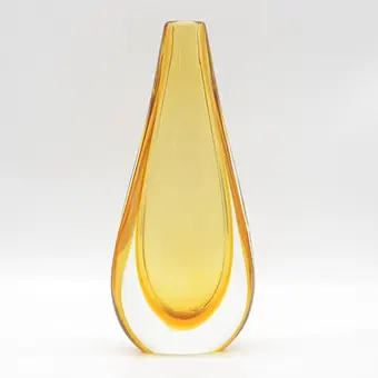 FLAVIO POLI. MURANO DESIGNERVASE, STUDIOGLAS, SOMMERSO, ITALIEN, OMKRING 1950.