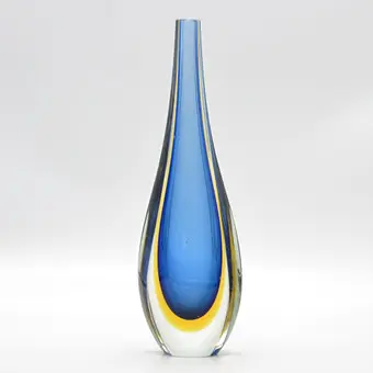 Flavio Poli. Murano designervase, studioglas, Sommerso, Italien, omkring 1950.