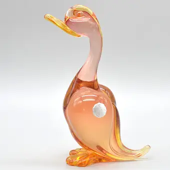 Flavio Poli. Murano glas skulptur, and, sommerso, Italien, omkring 1960, med studiemærke.