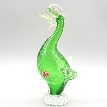 Archimede Seguso. Murano glasskulptur, studioglas, hulblæst, Bullicante, Italien, omkring 1950, med studiemærkat.