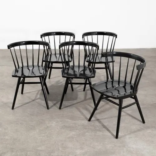George Nakashima – 5 chairs model Straight Chair design George Nakashima