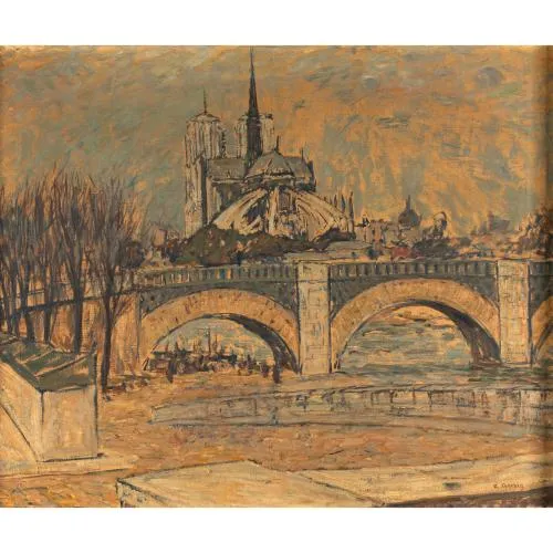 Alexander Gerbig (1878 - 1948) – Blick auf Notre Dame über die Brücke 'Pont de la Tournelle', um 1911