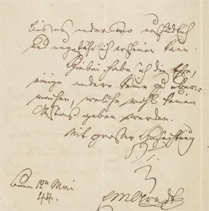 Arndt, Ernst Moritz – Brief an einen Redakteur. 1844.