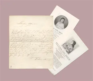 Arnim, Bettine von – Lettre à son avocat