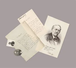 Bauernfeld, Eduard von – Gedichtmanuskript und Brief. 1878