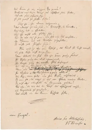 Engel, Johann Jakob – Dopis a báseň J. Fr. Bausemu. 1772