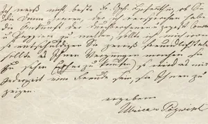 Pogwisch, Ulrike von – Bilet do radczyni dworu. 1840
