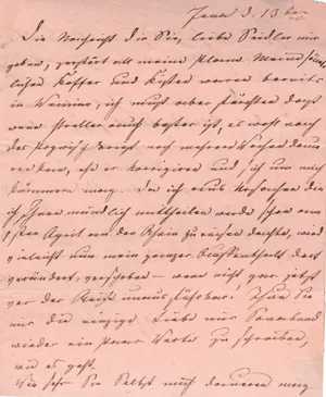 Schopenhauer, Adele – Brief an die Malerin Louise Seidler.
