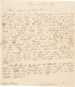 Müller, Wilhelm – Dopis básníkovi De la Motte-Fouqué. 1822