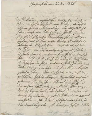 Müllner, Adolph – Brief an Ernst Ortlepp über die Eignung zum Dichter. 1826