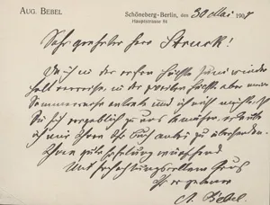 Bebel, August – Dopisnice Hermannu Struckovi. 1907