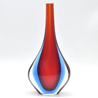 FLAVIO POLI. Murano-designvase, studioglas, sommerso, Italien, omkring 1950.