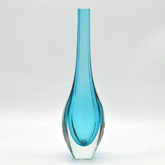 FLAVIO POLI. Murano-designvase, studioglas, sommerso, Italien, omkring 1950.