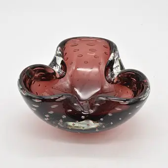 MURANO DESIGNERSKÅL, STUDIOGLAS, SOMMERSO OG BULLICANTE, ITALIEN, CA. 1960'ERNE.
