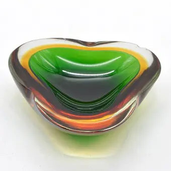 Archimede Seguso. Murano glasskål, flerlagss studioglass, Italien, omkring 1950'erne.