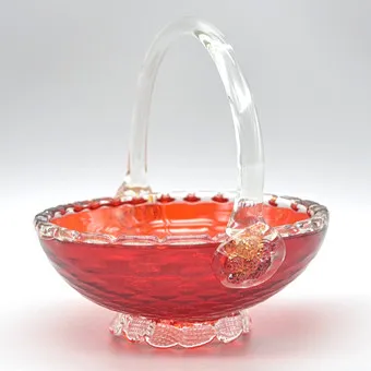ARCHIMEDE SEGUSO。穆拉诺设计碗,石榴造型,工作室玻璃,金箔,意大利,约1950年,带工作室标签。