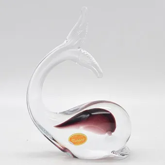 ARCHIMEDE SEGUSO。鱼，雕塑，穆拉诺工作室玻璃，Sommerso，意大利，约 1950 年，带工作室标签。
