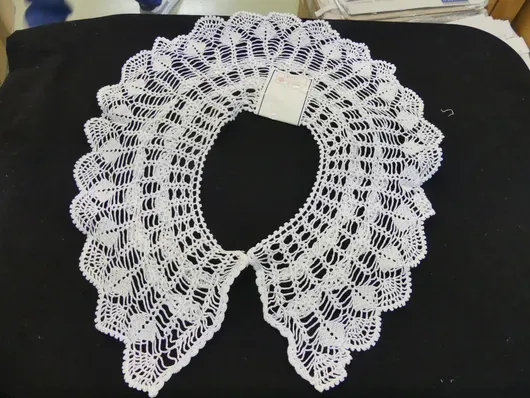 钩针领批次,白色,100% 棉,手工制作