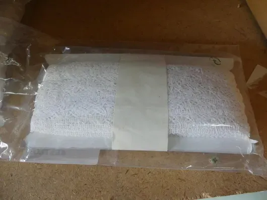 Parti knipling, hvid, 100 % bomuld (5 pakker)