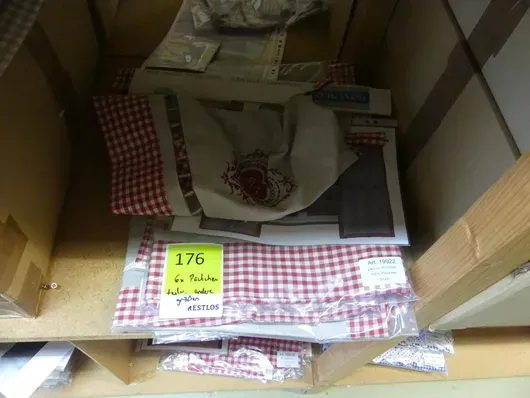 Lot de perdele, gri-roșu (6 pachete)