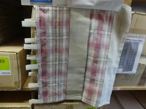 Ekose desenli perde partisi, %100 polyester