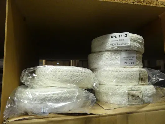 Lot dantelă, crem, 100 % bumbac