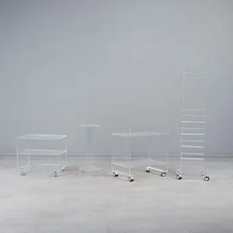 مجموعة رفوف / طاولات، زجاج أكريليك. (4)