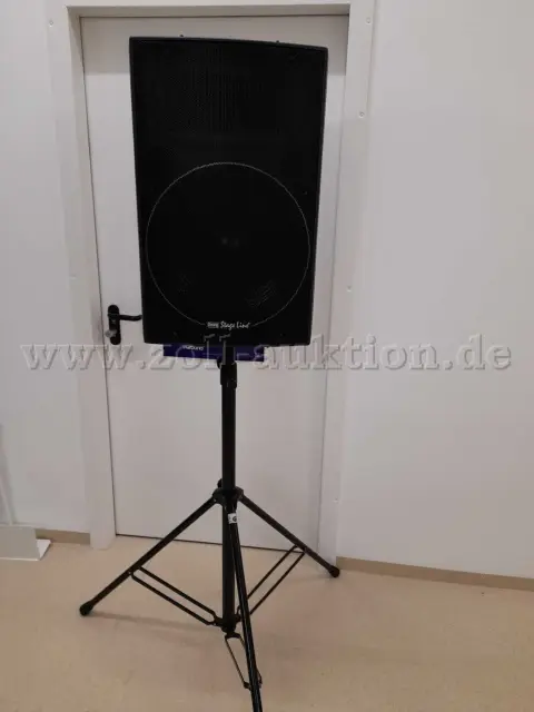 4 adet Stage Line - Por-PA hoparlör kabini stand ve kablolarla