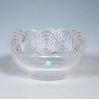 TIFFANY & CO. "Louis Comfort Tiffany Collection'S" कटा हुआ आर्ट डेको क्रिस्टल कटोरा, Germany, 1990 का दशक।