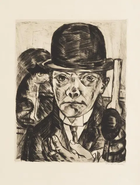 Max Beckmann, Autoportret s krutim šeširom
