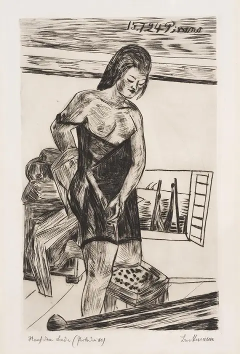 Max Beckmann, Kabina za kupanje, 1924