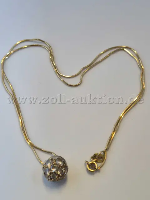 1 chaîne serpent avec pendentif boule ronde