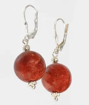 Orecchino corallo, argento 925.