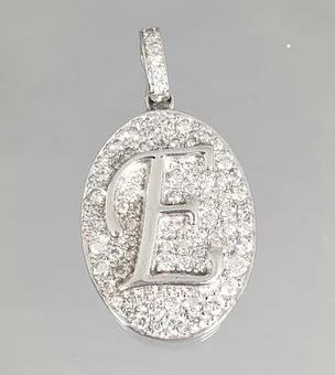字母夹扣吊坠，925银实心。