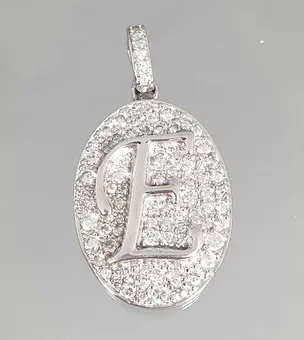 Ciondolo a clip a forma di lettera, massiccio, in argento 925