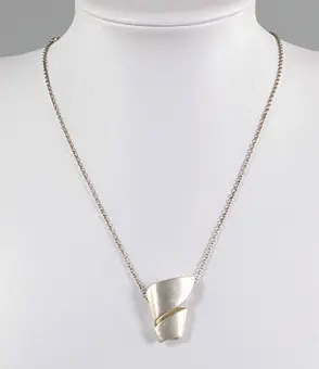 Ciondolo di design su catena, argento 925