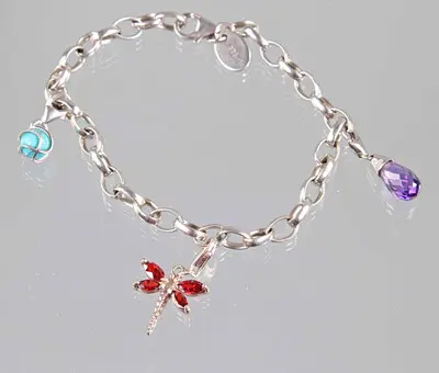 Bracciale con ciondoli, argento 925.