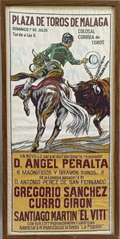 Manifesto tessuto della corrida - Spagna, probabilmente anni 1960.