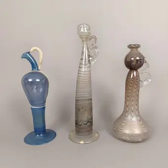 Tre STUDIOGLASSBEHOLDERE - Theodor G. Sellner (1947-2025) og Josef Pscheidl (1938-2018), Frauenau, 1977/78.