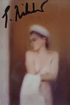 RICHTER, GERHARD. "Kleine Badende", kunstpostkort med autograf, etter maleriet fra 1994.