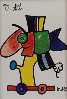 Alt, Otmar。《Roller Fisch》，彩色胶印版画带小幅手绘