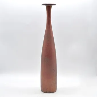 设计师花瓶，炻器，金属效果釉，棒球棒造型，20世纪末。