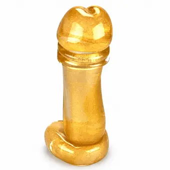 Danilo Zanella. Escultura de vidrio Murano «Phallus» Studio Berengo 1989 firmada en oro grabada