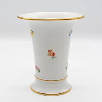 Meissen,花瓶,瓷器,散花,金边,手绘,一等品,剑标。