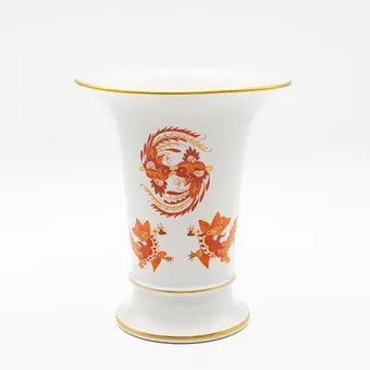 MEISSEN,花瓶,瓷器,富龙纹,金边,剑标,20世纪。