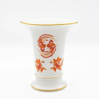 MEISSEN，花瓶，瓷器，富龙纹，金边，剑标，20世纪。